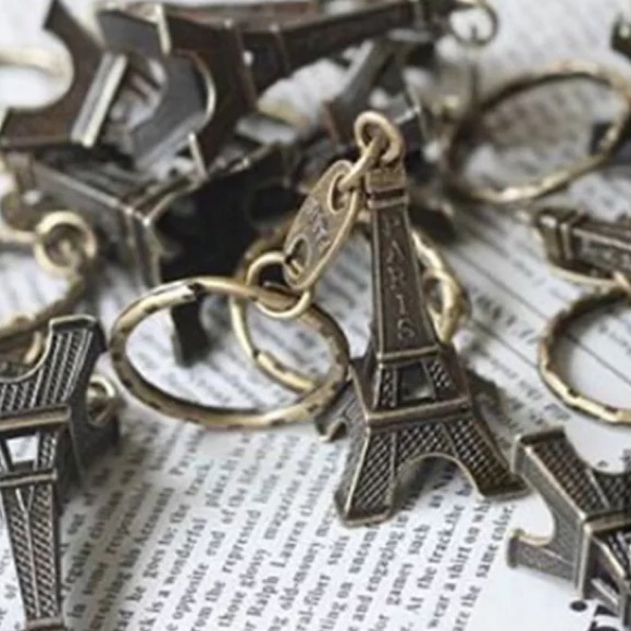 The Eiffel Tower Gold Keychain Iron Lady la Tour Eiffel Paris France Key Ring - Picture 15 of 16